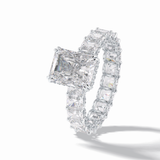 Radiant Hidden Halo & Pave Lab Grown Diamond Engagement Ring