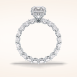 3 CT Radiant Shaped Pave Moissanite Engagement Ring