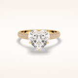 3 CT Heart Shaped Pave Moissanite Engagement Ring