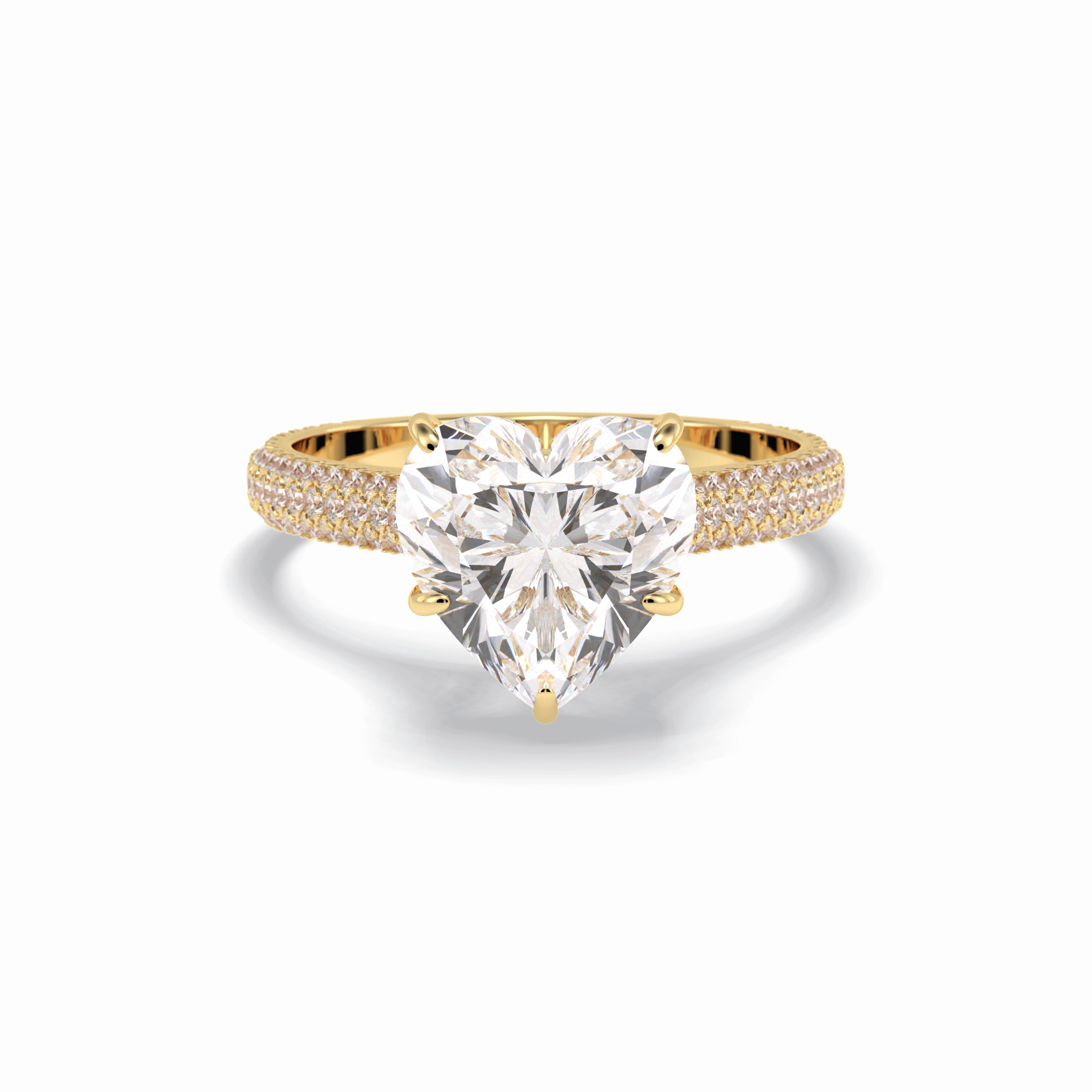 Heart Hidden Halo & Pave Lab Grown Diamond Engagement Ring