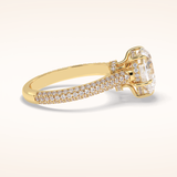 3 CT Heart Shaped Pave Moissanite Engagement Ring