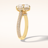 3 CT Heart Shaped Pave Moissanite Engagement Ring