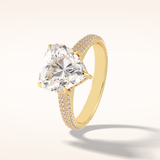 3 CT Heart Shaped Pave Moissanite Engagement Ring