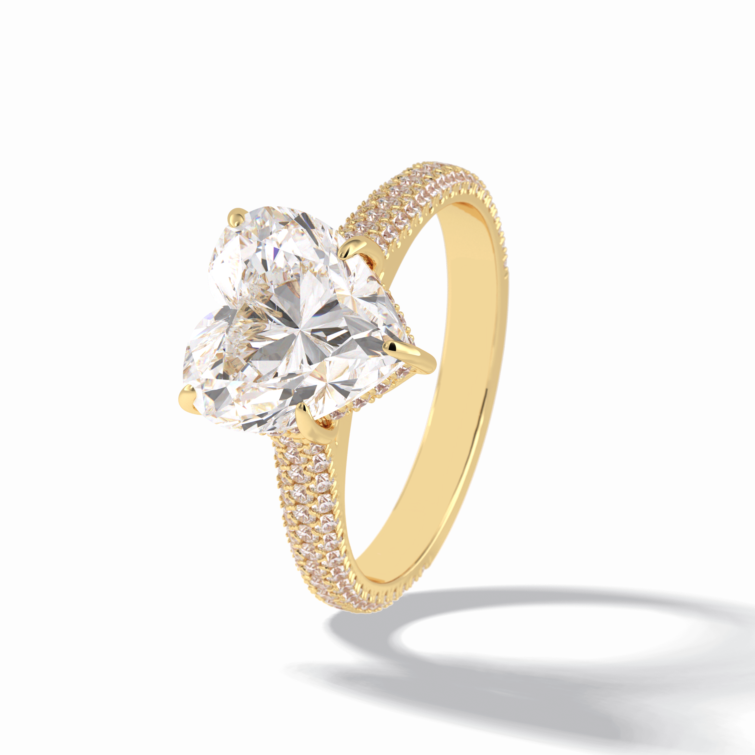 Heart Hidden Halo & Pave Lab Grown Diamond Engagement Ring