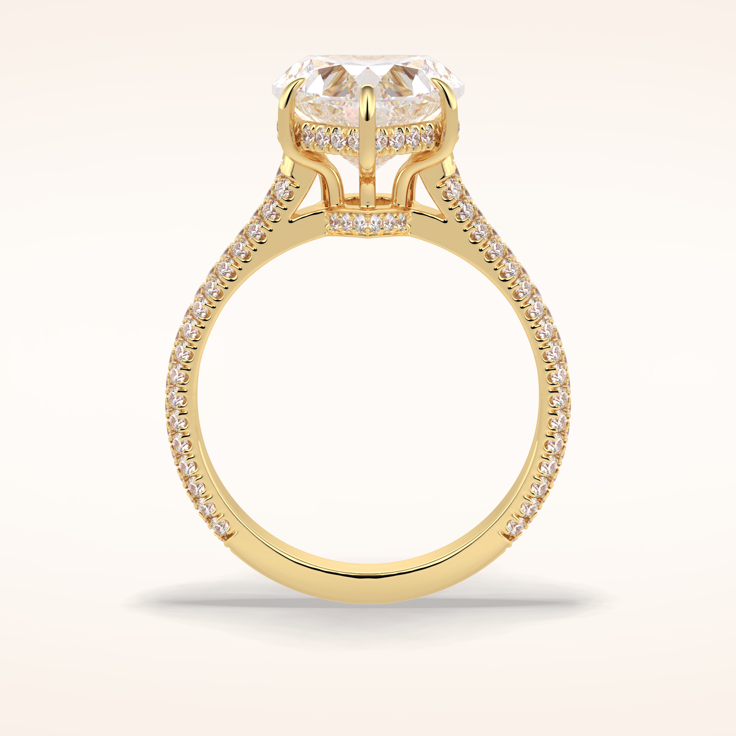 3 CT Heart Shaped Pave Moissanite Engagement Ring