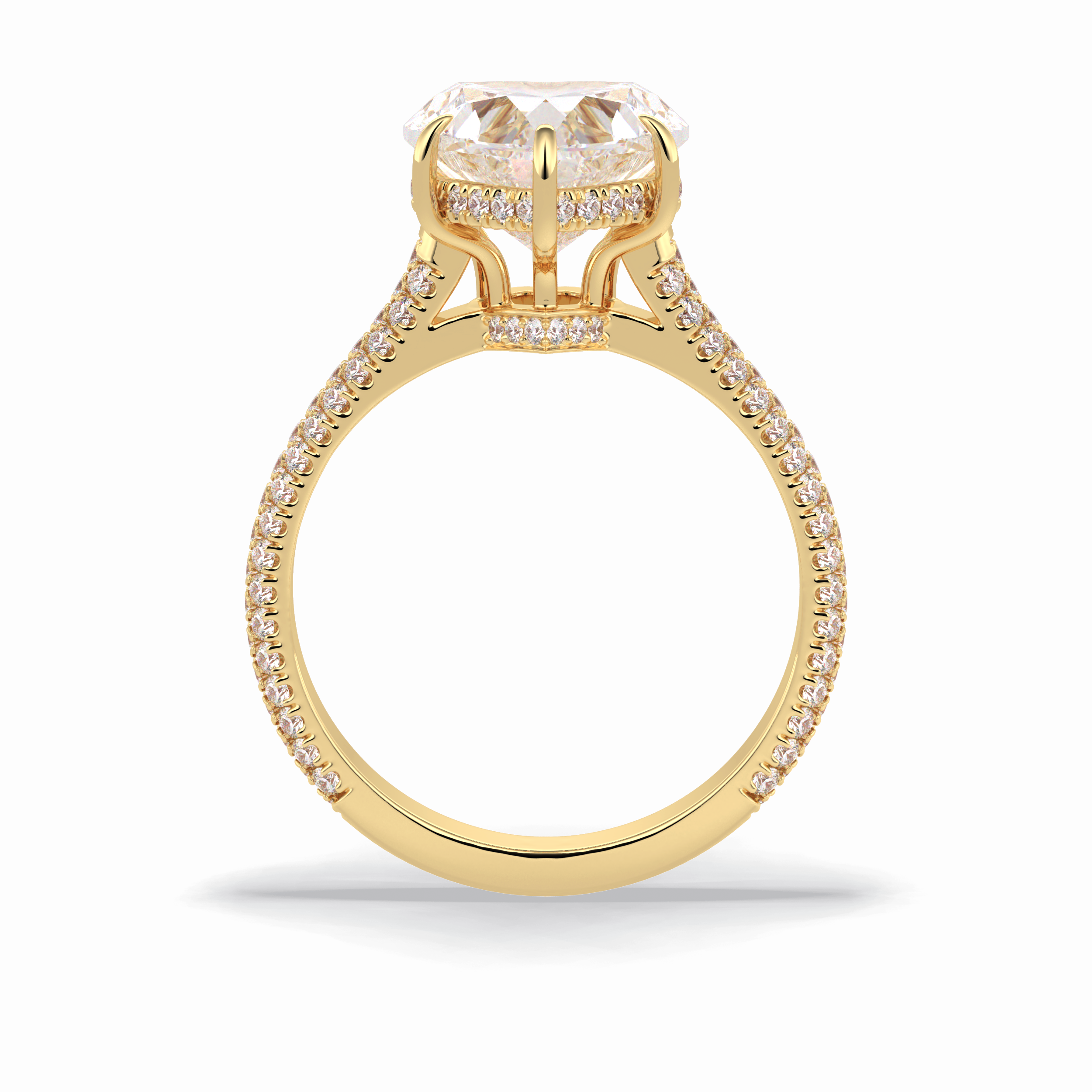 Heart Hidden Halo & Pave Lab Grown Diamond Engagement Ring