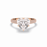 Heart Hidden Halo & Pave Lab Grown Diamond Engagement Ring