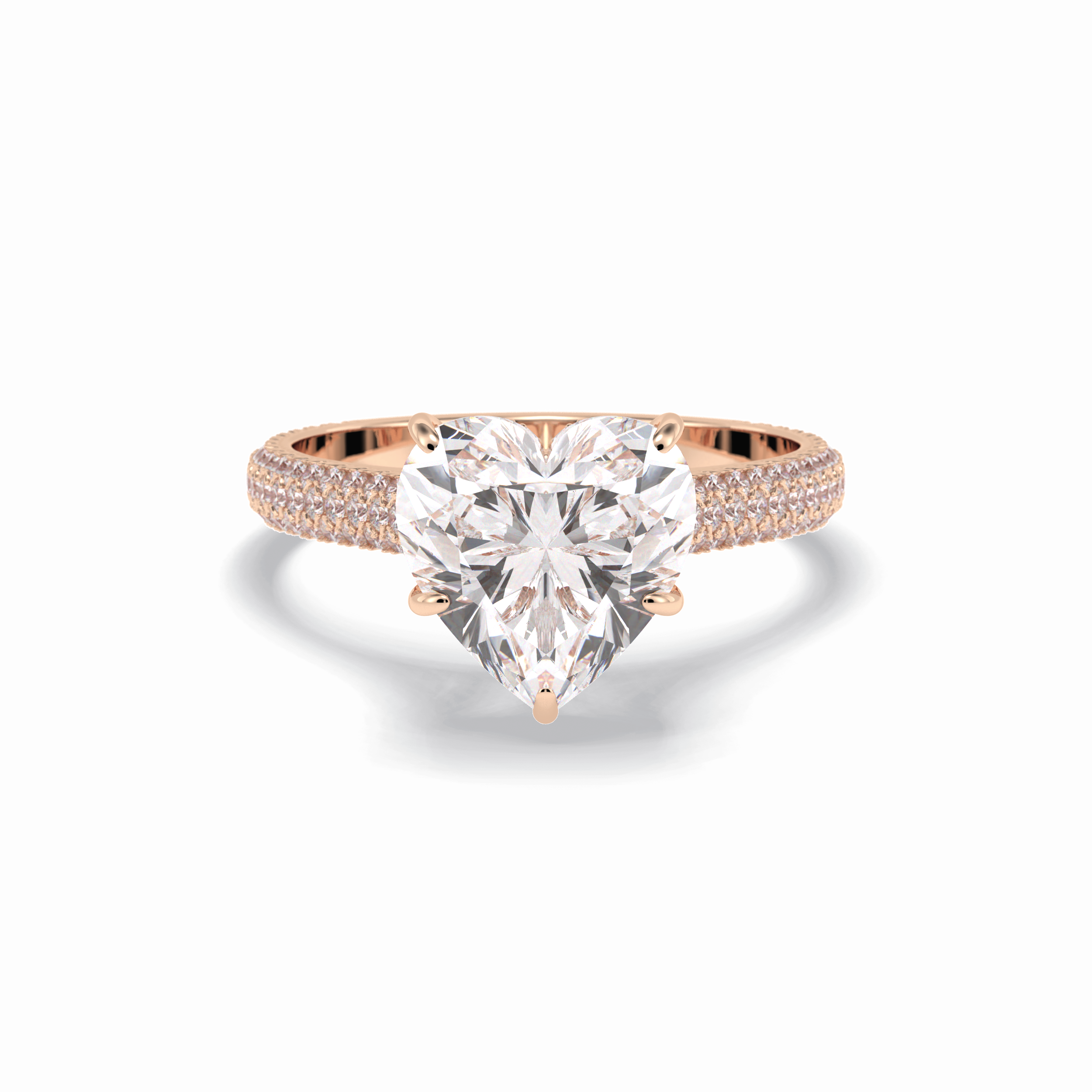 Heart Hidden Halo & Pave Lab Grown Diamond Engagement Ring