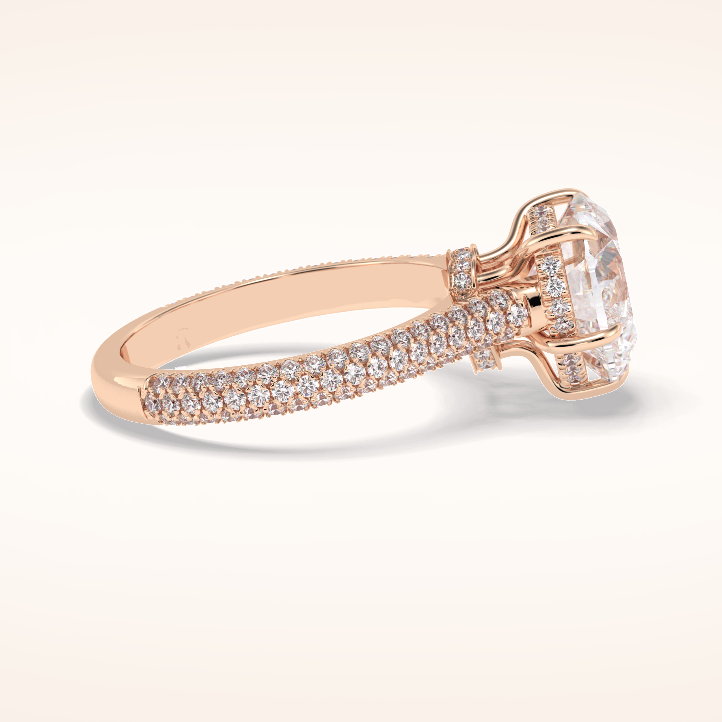 3 CT Heart Shaped Pave Moissanite Engagement Ring