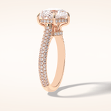 3 CT Heart Shaped Pave Moissanite Engagement Ring