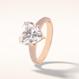 3 CT Heart Shaped Pave Moissanite Engagement Ring