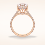 3 CT Heart Shaped Pave Moissanite Engagement Ring