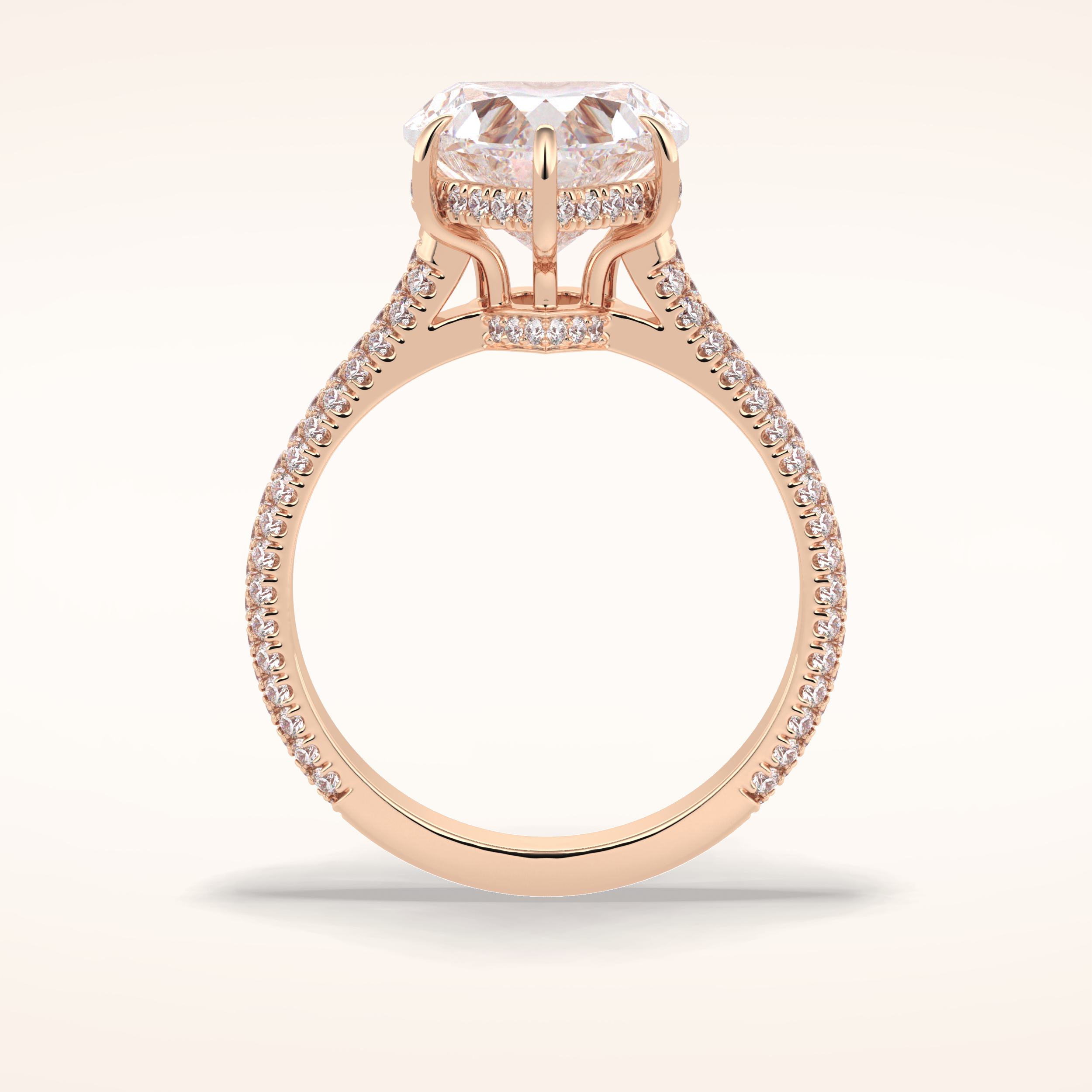3 CT Heart Shaped Pave Moissanite Engagement Ring