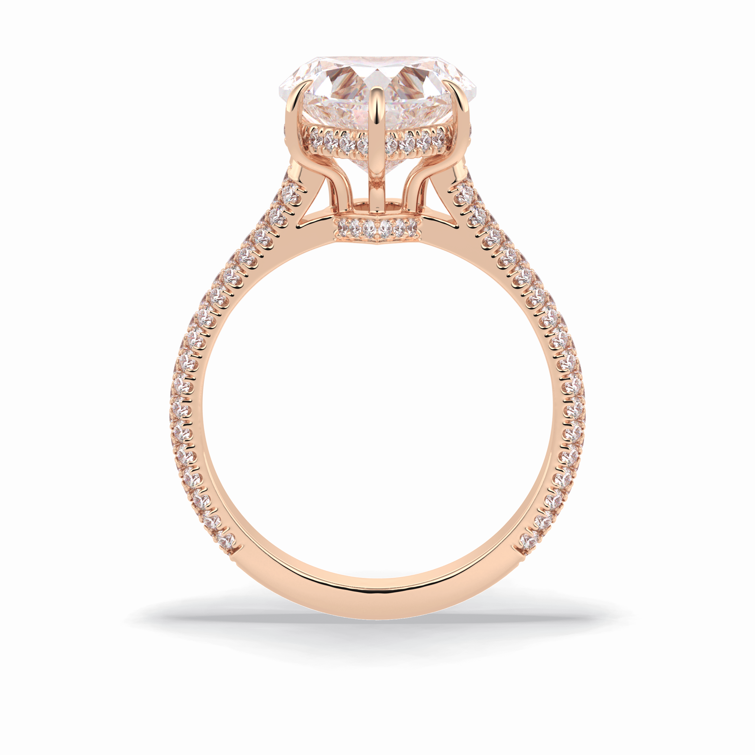 Heart Hidden Halo & Pave Lab Grown Diamond Engagement Ring