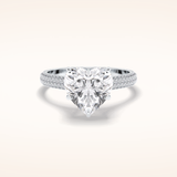 3 CT Heart Shaped Pave Moissanite Engagement Ring