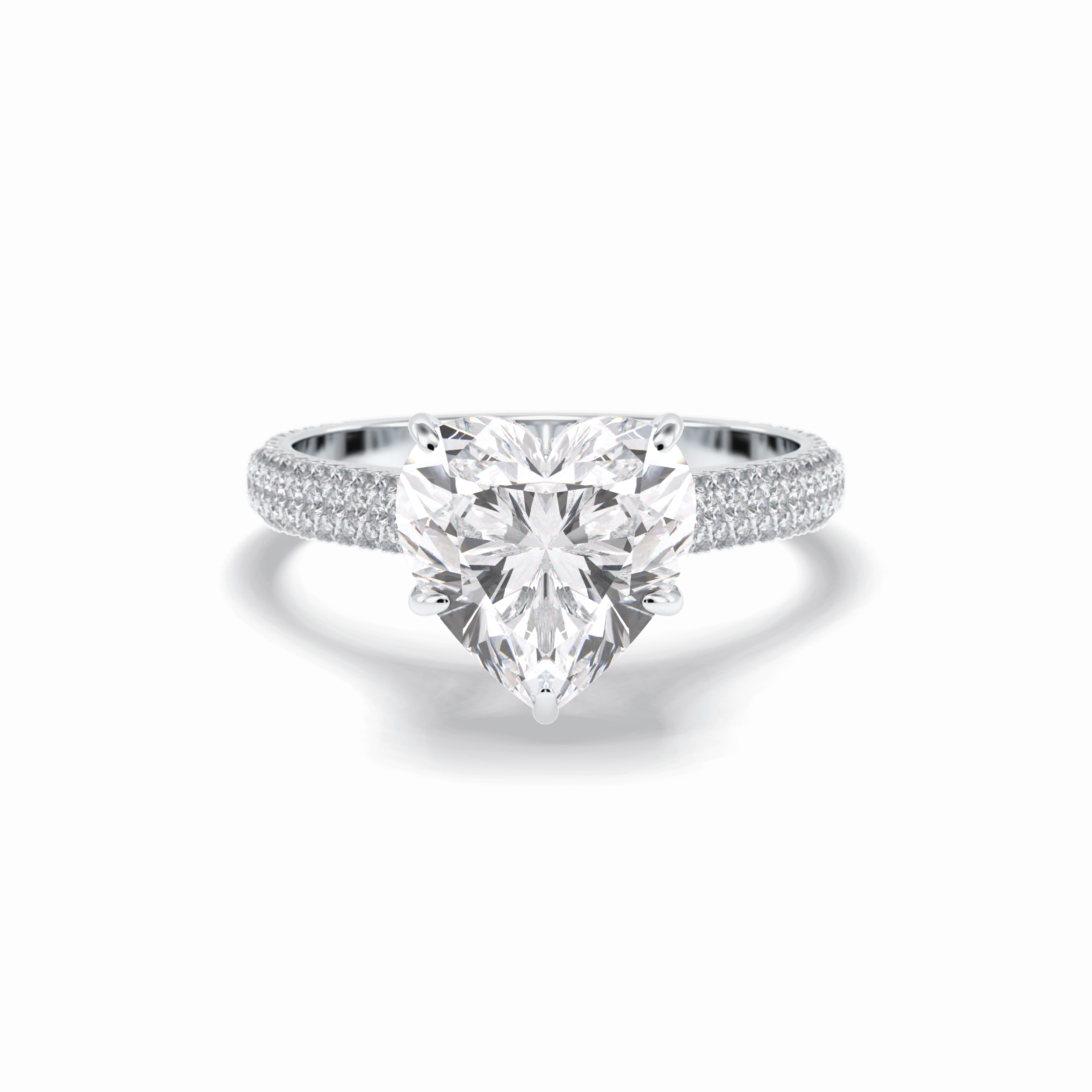 Heart Hidden Halo & Pave Lab Grown Diamond Engagement Ring