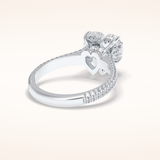 3 CT Heart Shaped Pave Moissanite Engagement Ring