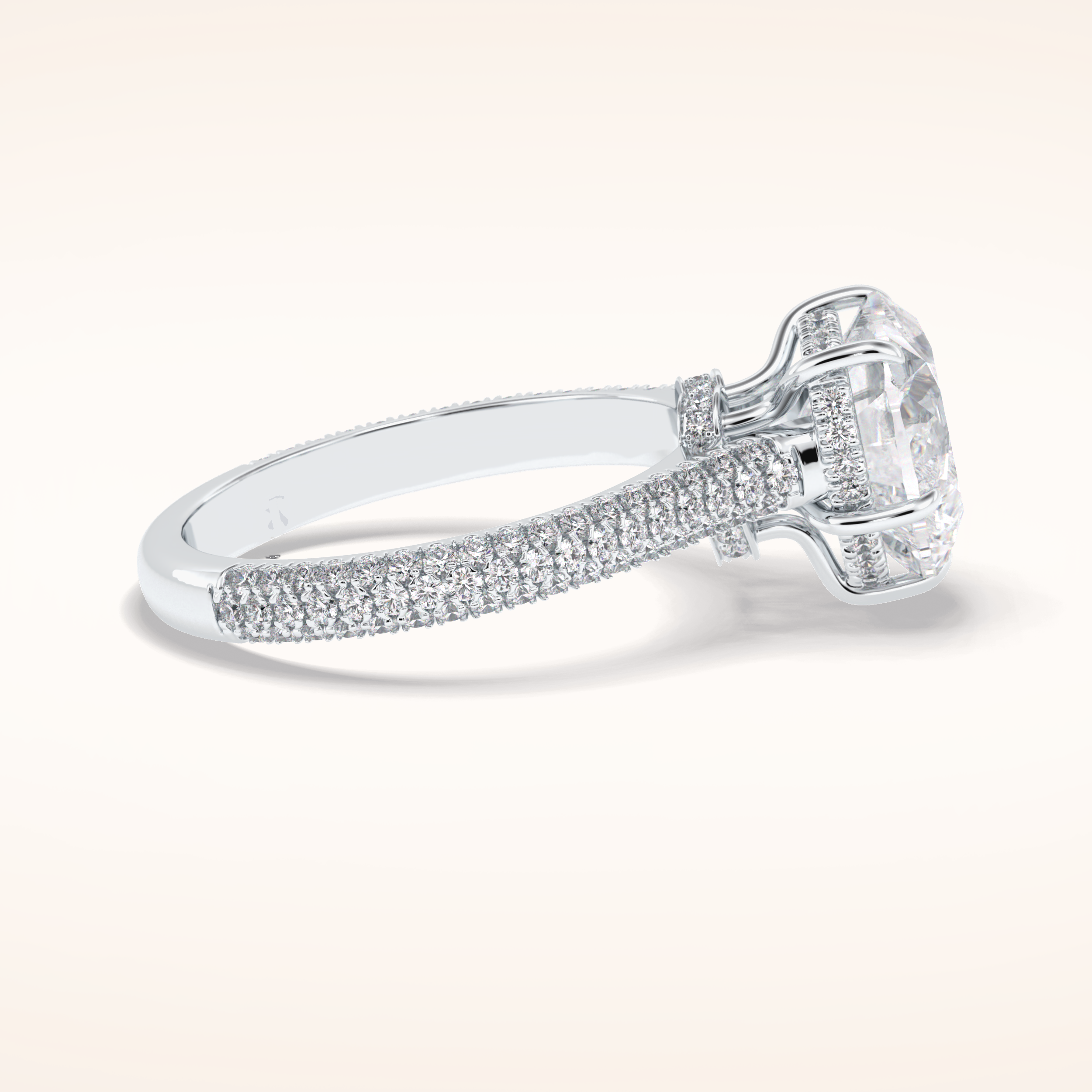 3 CT Heart Shaped Pave Moissanite Engagement Ring