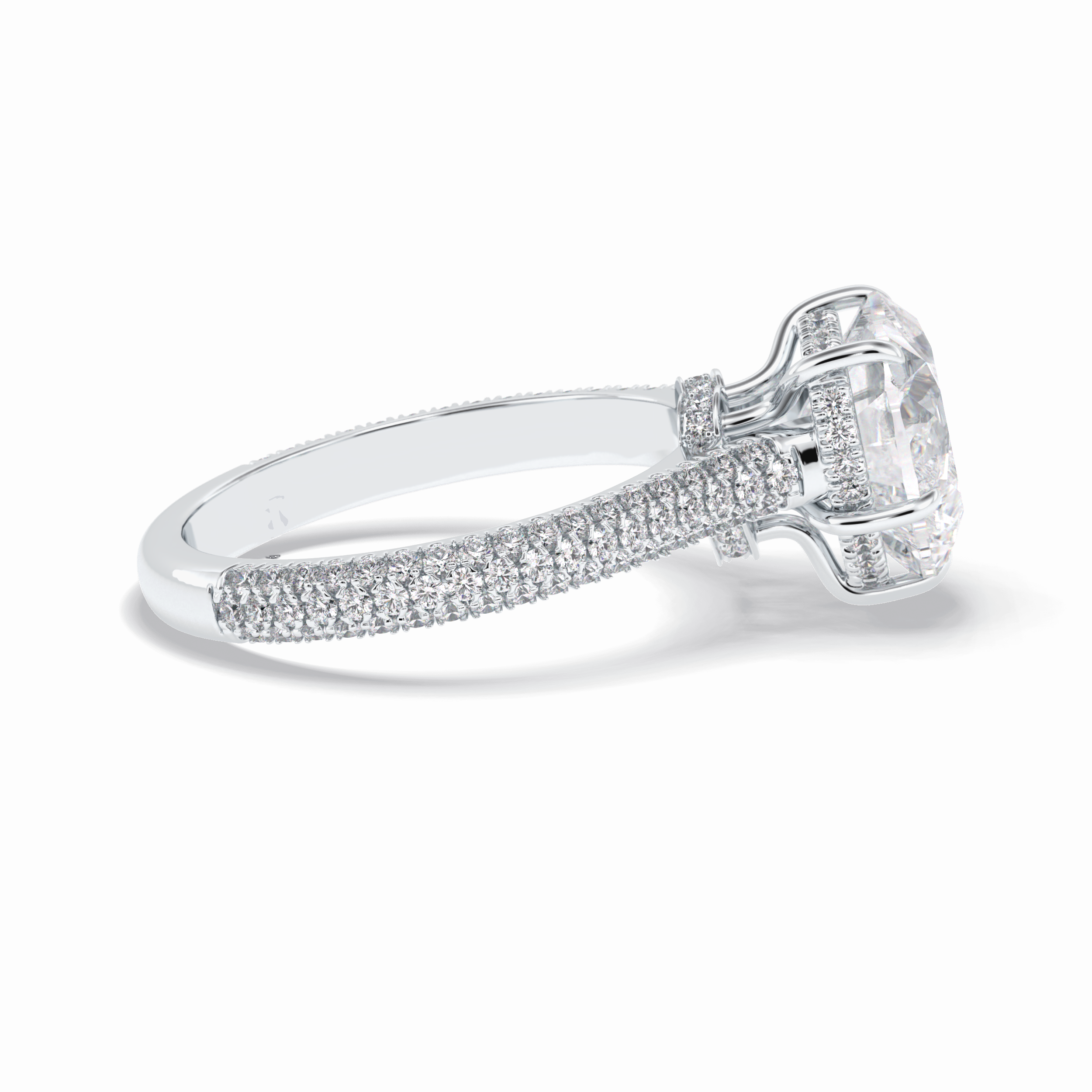 Heart Hidden Halo & Pave Lab Grown Diamond Engagement Ring