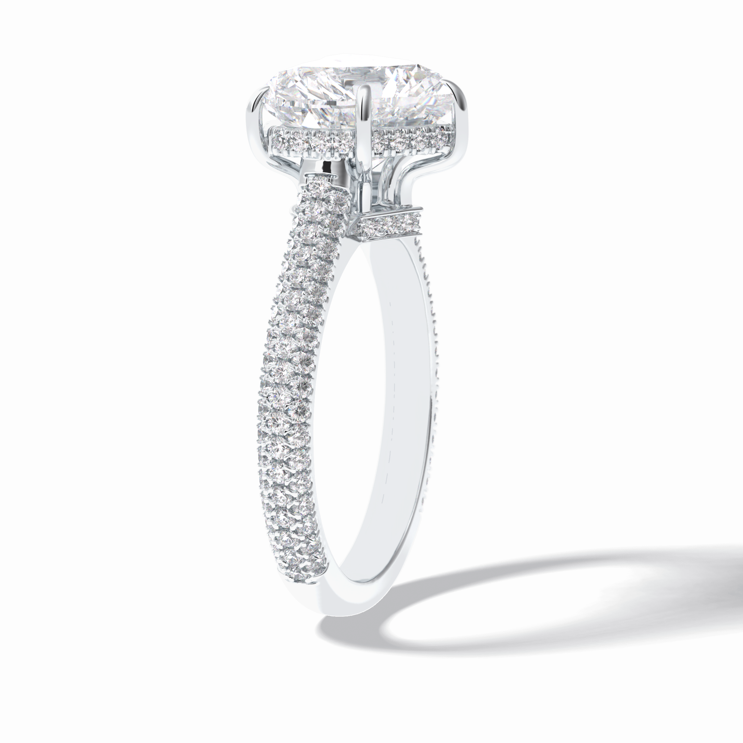 Heart Hidden Halo & Pave Lab Grown Diamond Engagement Ring
