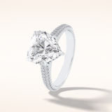 3 CT Heart Shaped Pave Moissanite Engagement Ring