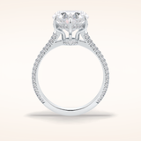 3 CT Heart Shaped Pave Moissanite Engagement Ring