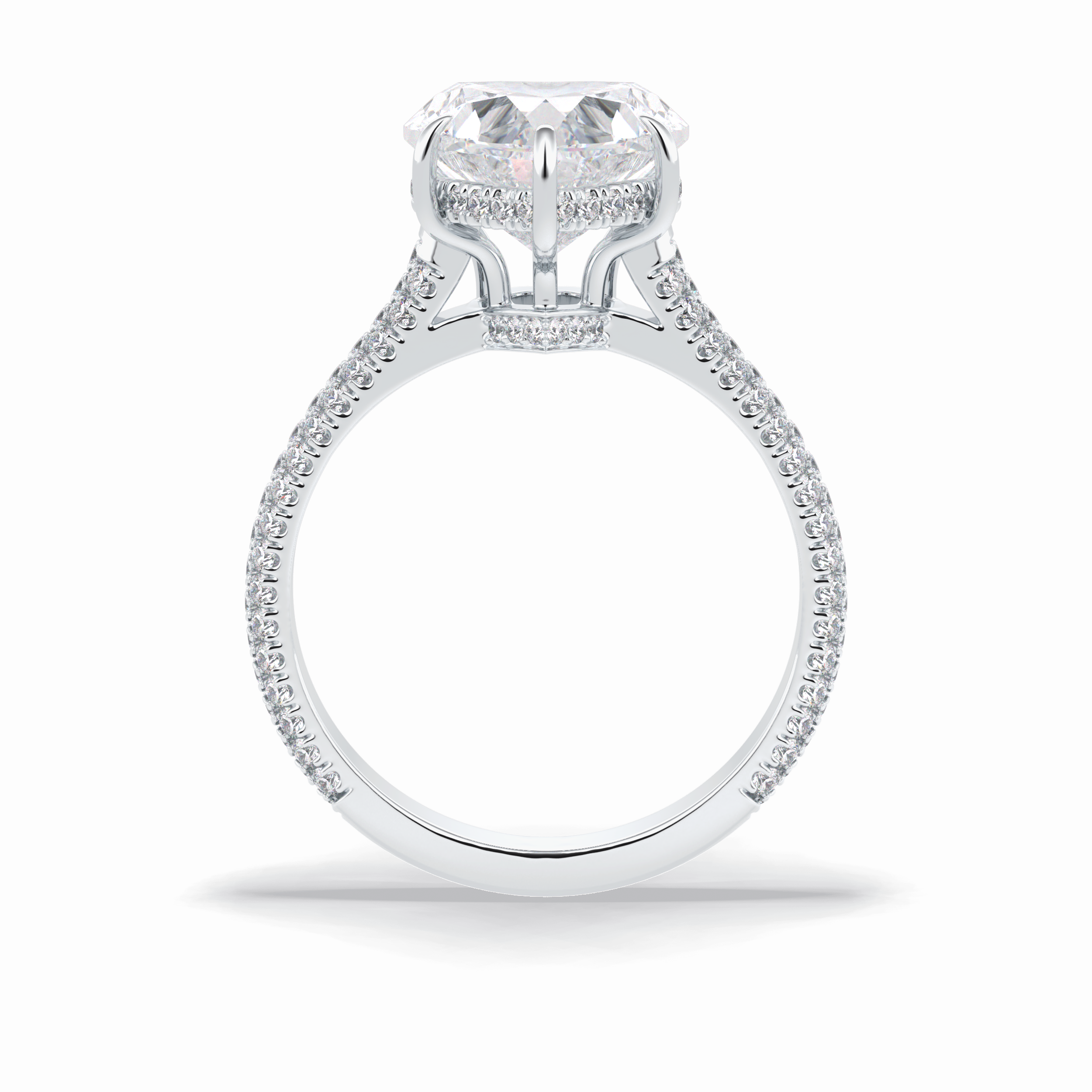 Heart Hidden Halo & Pave Lab Grown Diamond Engagement Ring
