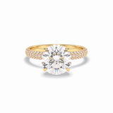 Round Hidden Halo & Pave Lab Grown Diamond Engagement Ring