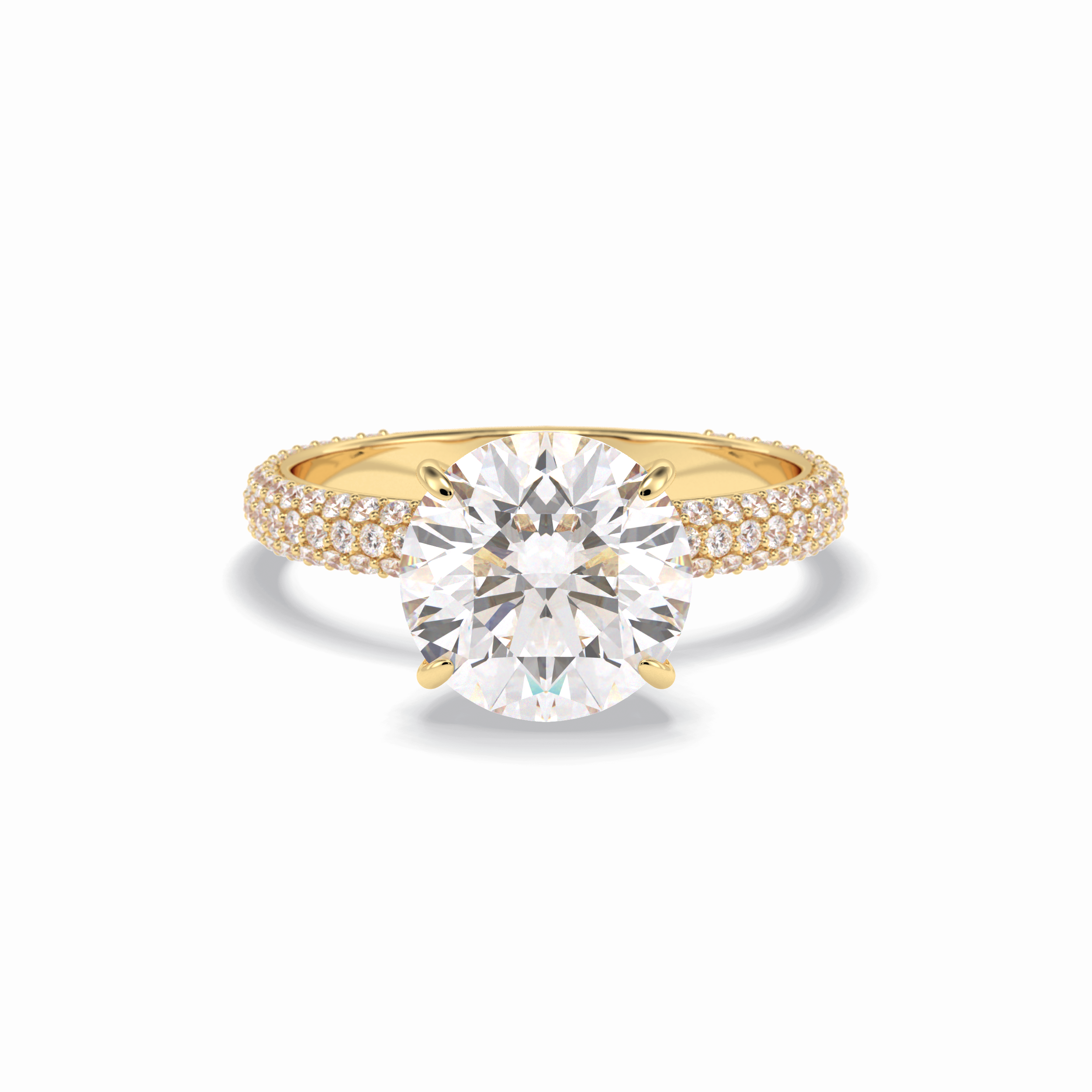 Round Hidden Halo & Pave Lab Grown Diamond Engagement Ring