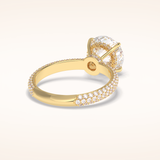 3 CT Round Shaped Pave Moissanite Engagement Ring