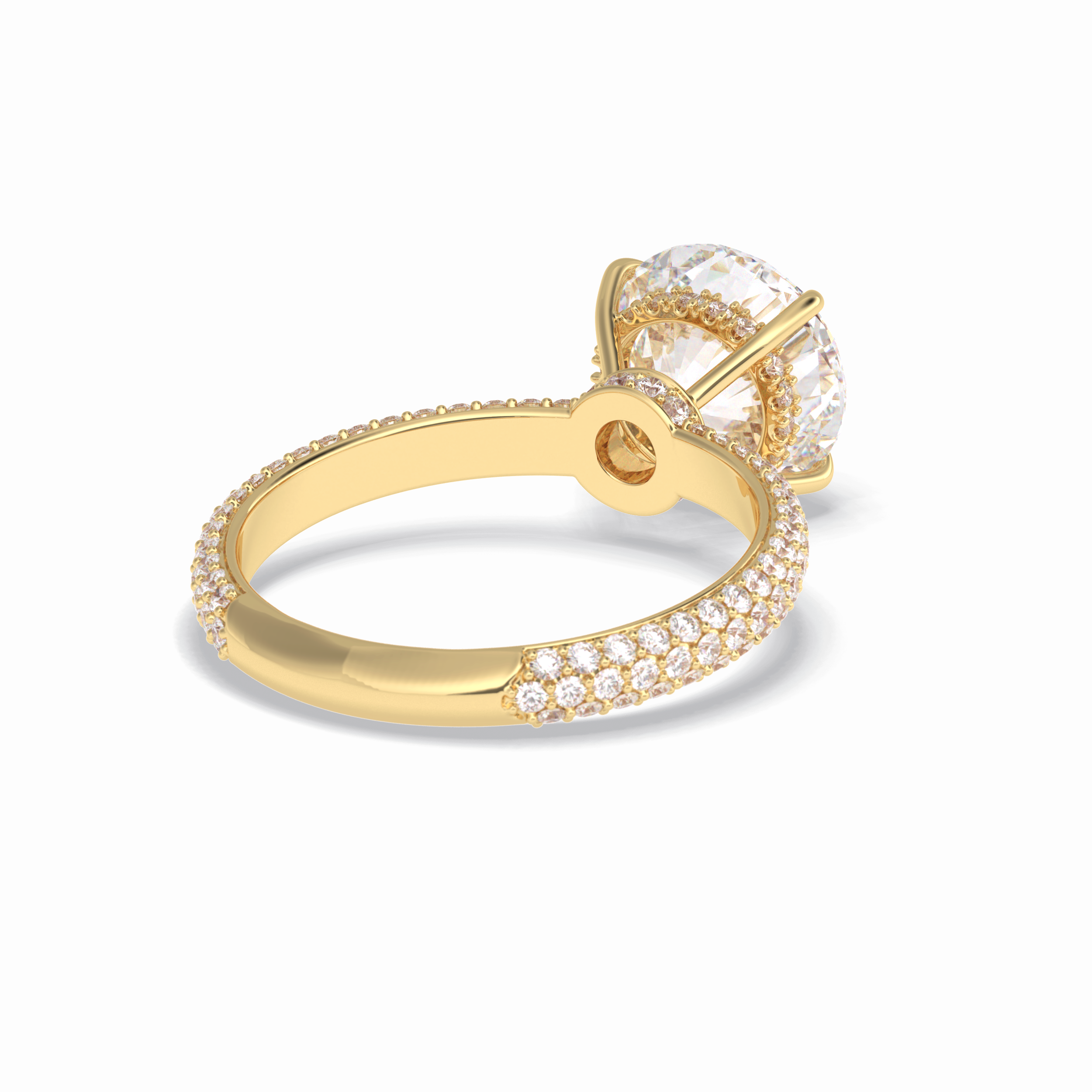 Round Hidden Halo & Pave Lab Grown Diamond Engagement Ring