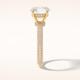3 CT Round Shaped Pave Moissanite Engagement Ring