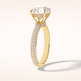 3 CT Round Shaped Pave Moissanite Engagement Ring
