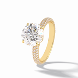 Round Hidden Halo & Pave Lab Grown Diamond Engagement Ring
