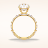 3 CT Round Shaped Pave Moissanite Engagement Ring