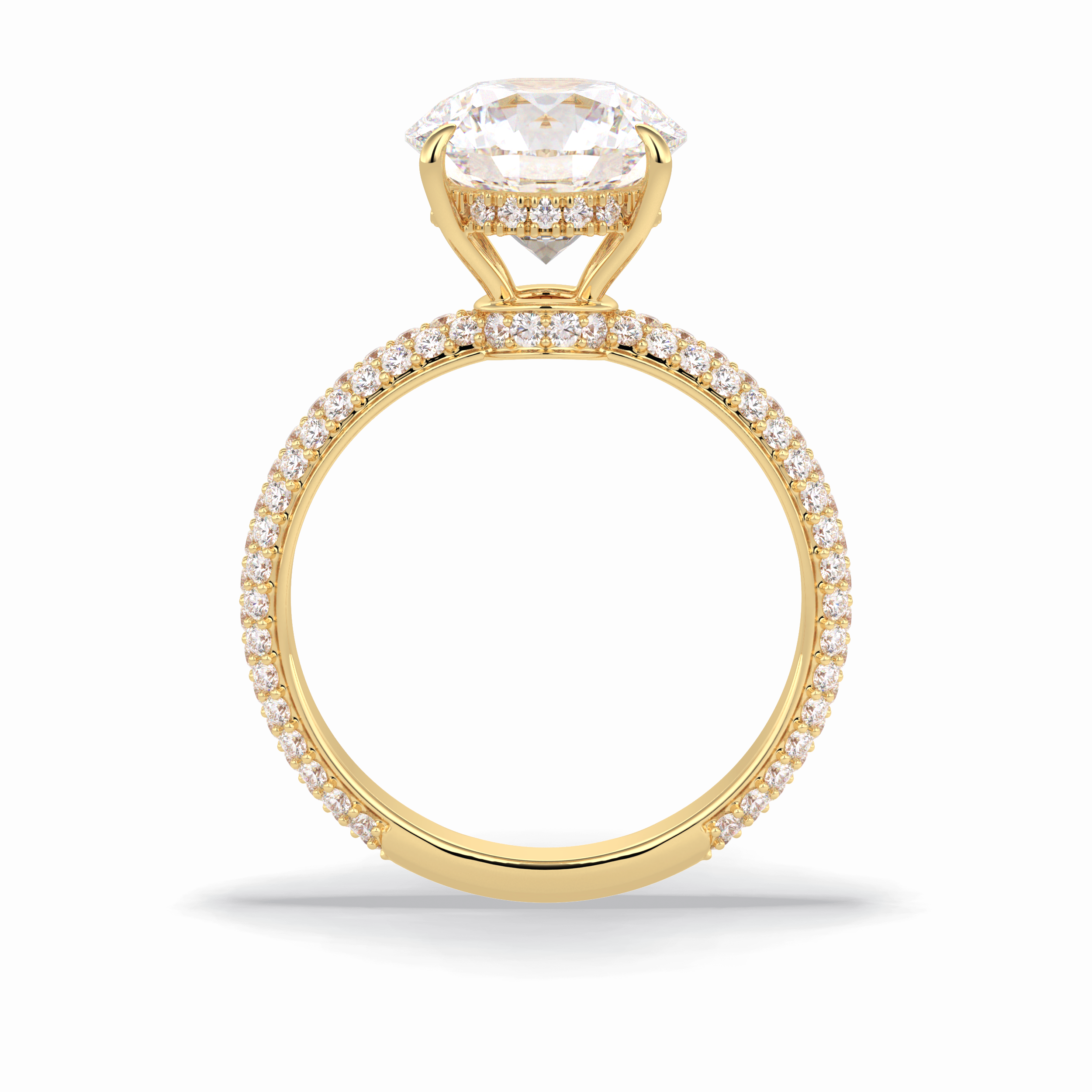 Round Hidden Halo & Pave Lab Grown Diamond Engagement Ring
