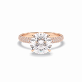 Round Hidden Halo & Pave Lab Grown Diamond Engagement Ring