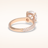 3 CT Round Shaped Pave Moissanite Engagement Ring