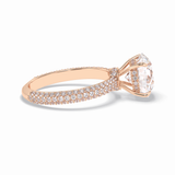 Round Hidden Halo & Pave Lab Grown Diamond Engagement Ring