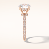 3 CT Round Shaped Pave Moissanite Engagement Ring