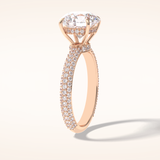 3 CT Round Shaped Pave Moissanite Engagement Ring