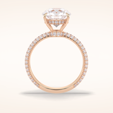 3 CT Round Shaped Pave Moissanite Engagement Ring