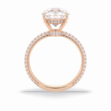 Round Hidden Halo & Pave Lab Grown Diamond Engagement Ring