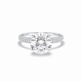 Round Hidden Halo & Pave Lab Grown Diamond Engagement Ring