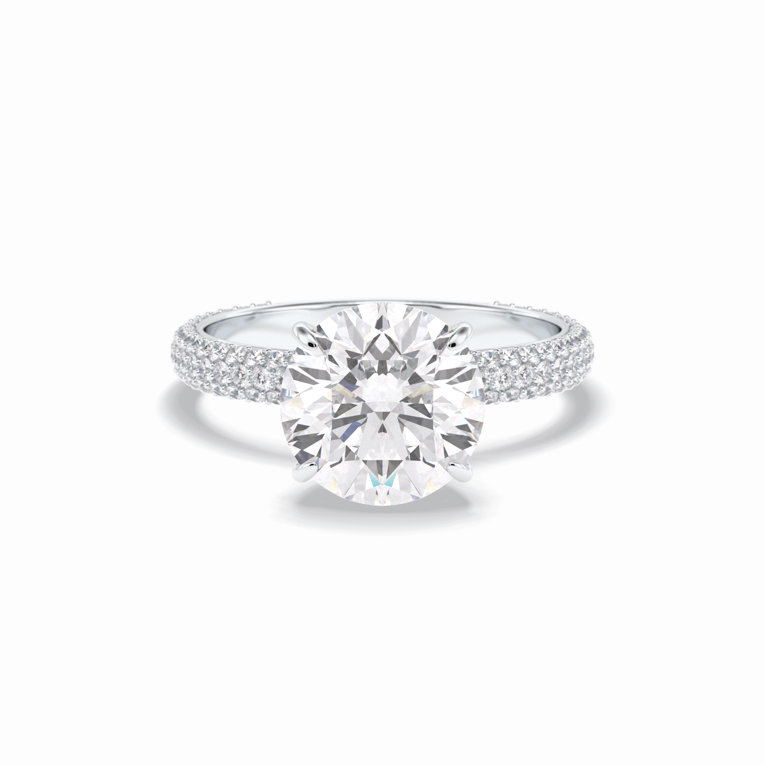 Round Hidden Halo & Pave Lab Grown Diamond Engagement Ring