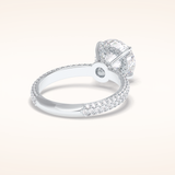 3 CT Round Shaped Pave Moissanite Engagement Ring
