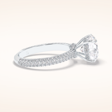 3 CT Round Shaped Pave Moissanite Engagement Ring