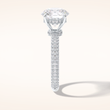 3 CT Round Shaped Pave Moissanite Engagement Ring