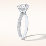3 CT Round Shaped Pave Moissanite Engagement Ring
