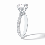 Round Hidden Halo & Pave Lab Grown Diamond Engagement Ring